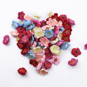 30/50/100 gab. Zīda plūmju ziedu dekoratīvie ziedi, kāzu dāvanu kastīte Ziemassvētku rotājumi mājas mākslīgajiem augiem