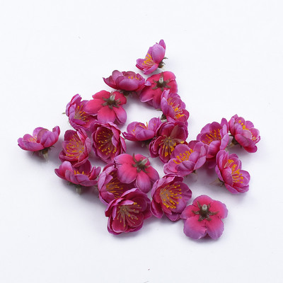 30/50/100 gab. Zīda plūmju ziedu dekoratīvie ziedi, kāzu dāvanu kastīte Ziemassvētku rotājumi mājas mākslīgajiem augiem