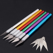 1 rinkinys rankdarbių peilis su 6 vnt ašmenimis Aliuminio lydinio raižybos peilis Amatų graviravimo telefono taisymo įrankis Neslystantis metalinis skalpelio įrankių rinkinys