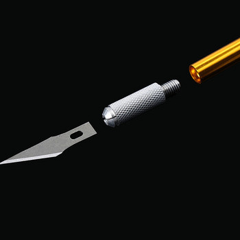 1 σετ μαχαίρι χειροτεχνίας με λεπίδα 6 τεμ. Μαχαίρι σκάλισης από κράμα αλουμινίου Χάραξη χειροτεχνίας Τηλέφωνο Επισκευαστικό Εργαλείο Αντιολισθητικό Μεταλλικό Σετ εργαλείων νυστέρι