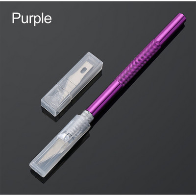 1 rinkinys rankdarbių peilis su 6 vnt ašmenimis Aliuminio lydinio raižybos peilis Amatų graviravimo telefono taisymo įrankis Neslystantis metalinis skalpelio įrankių rinkinys