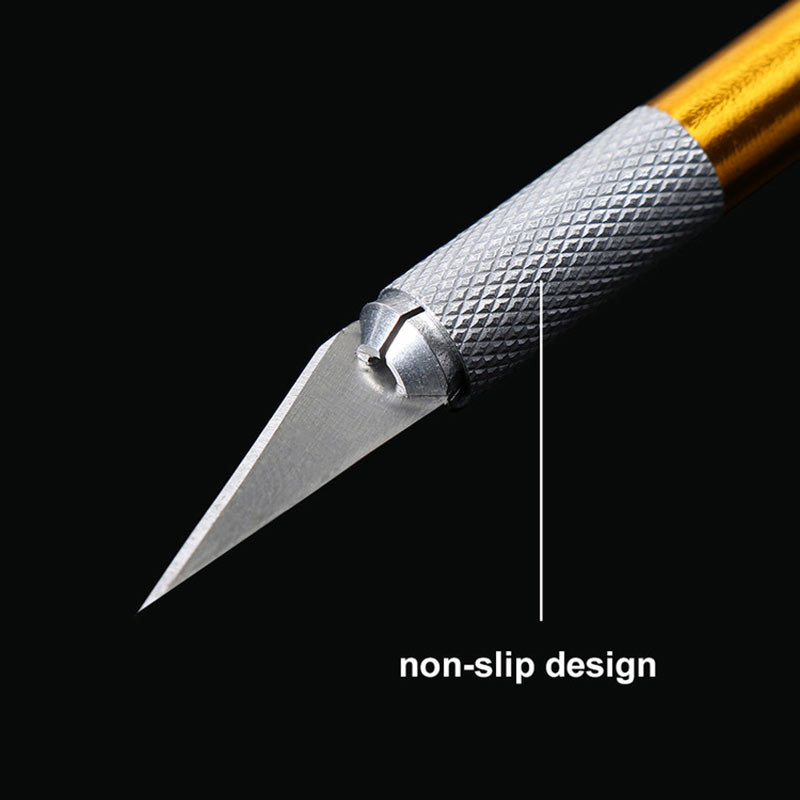 1 rinkinys rankdarbių peilis su 6 vnt ašmenimis Aliuminio lydinio raižybos peilis Amatų graviravimo telefono taisymo įrankis Neslystantis metalinis skalpelio įrankių rinkinys