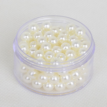 4/6/8/10/12/14/16/18/20mm Λευκό/Ιβουάρ Χρώμα ABS Imitation Pearl Beads Ρούχα στρογγυλές χάντρες για DIY Craft Scrapbook Decoration