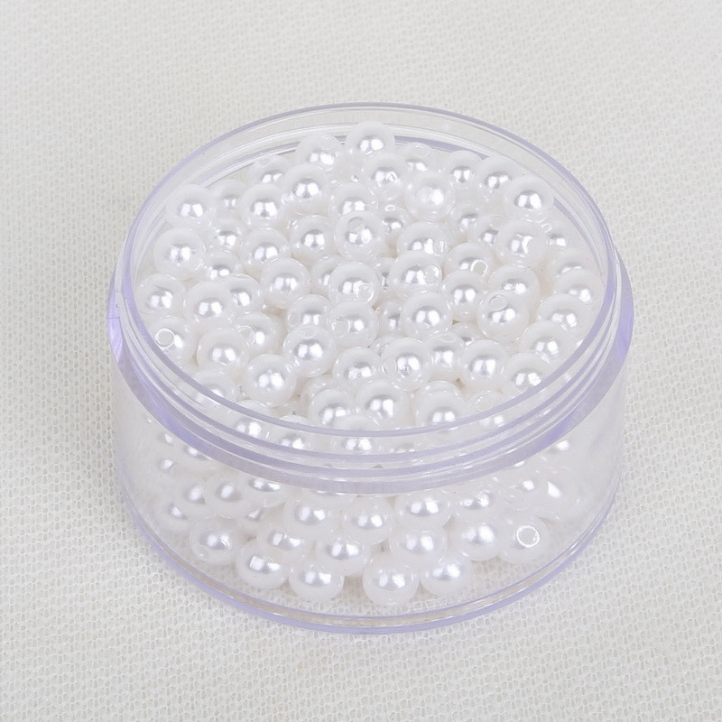 4/6/8/10/12/14/16/18/20 mm balta/ziloņkaula krāsa ABS pērļu imitācijas krelles Apģērba apaļas krelles, kas paredzētas īsu paziņojumu albuma dekorēšanai.