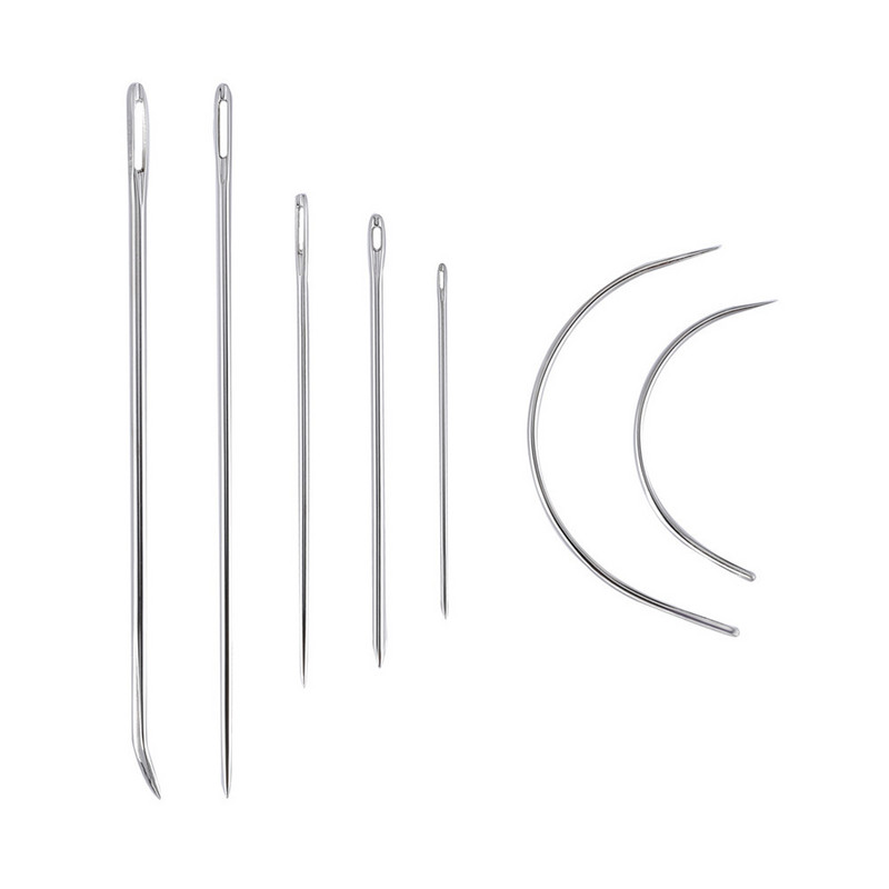 10 dalių rankinių odinių dirbinių įrankių rinkinys su adata, odine vaškuota sriegio gręžimo yla ir antpirščiu odai taisyti