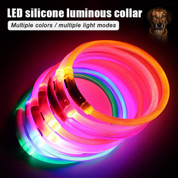 USB φόρτιση Led Dog Collar Anti-Lost/Avoid Car Accident Collar for Dogs Puppies Dog Collars Leads LED Supplies Προϊόντα για κατοικίδια