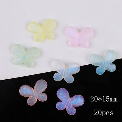 Jauna stila gaismas akrila krelles tauriņš sirds spalvas DIY tālruņa ķēdes rotaslietas izgatavošanas materiāls Amatniecība T0419