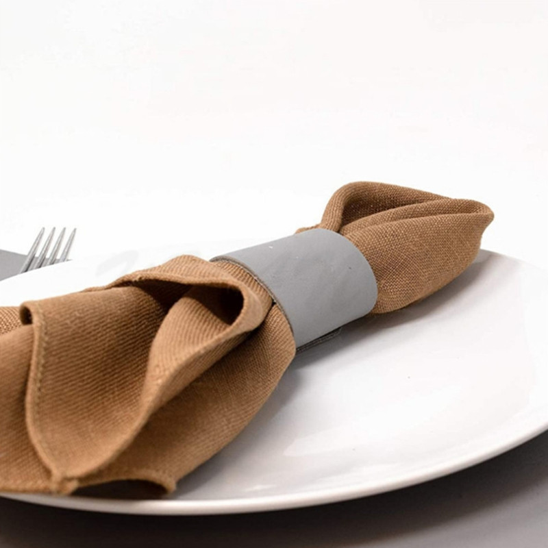 Ādas salvešu gredzenu komplekts pa 4, rokām darināts lauku stila salvešu turētājs galda dekorēšanai, kāzām, vakariņām, lauku mājas dabīgā salvete