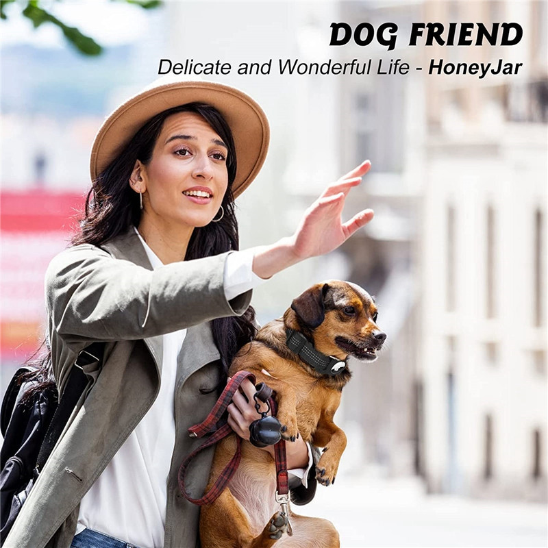 Modes suņu kakla siksna ar Apple Airtag futrālīti Neilona mājdzīvnieku kaklasiksna, atstarojoša mīksta, pret pazaudēšanas kakla siksna Suņu piederumi, uzvalks sunim