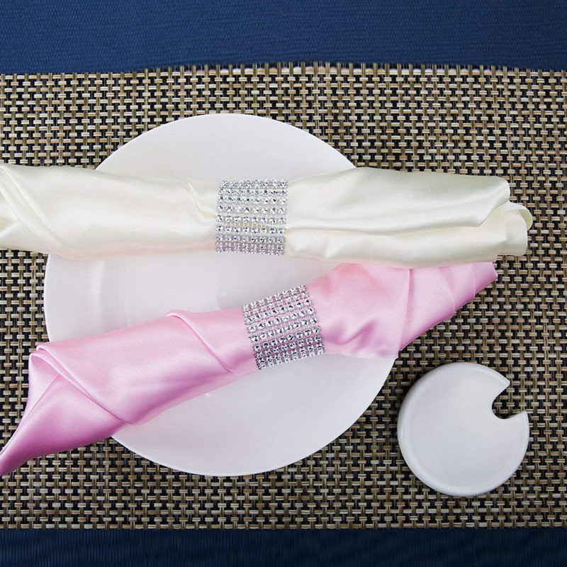 100 gab Zelta sudraba salvete Gredzens Krēsli Sprādzes Amatniecība Rhinestone Loki Turētājs Ar rokām darināti ballīšu piederumi Kāzu pasākuma noformējums