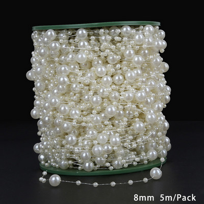 Vairāki izmēri, 3 mm–8 mm ABS imitācijas pērļu krelles pērļu ķēdes kāzu ballīšu festivāls Rotā roku darbs ar pērlītēm