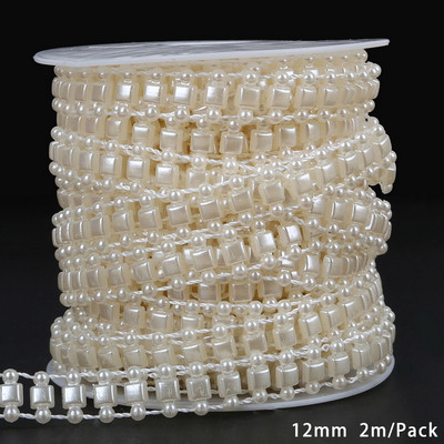 Vairāki izmēri, 3 mm–8 mm ABS imitācijas pērļu krelles pērļu ķēdes kāzu ballīšu festivāls Rotā roku darbs ar pērlītēm