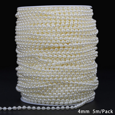 Vairāki izmēri, 3 mm–8 mm ABS imitācijas pērļu krelles pērļu ķēdes kāzu ballīšu festivāls Rotā roku darbs ar pērlītēm