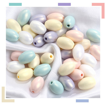 20g/50g Candy Color Beads Long Oval ABS Pearl Mix Colored Pearl Diy Bag Decorations Κολιέ Making Findings Αξεσουάρ ραπτικής
