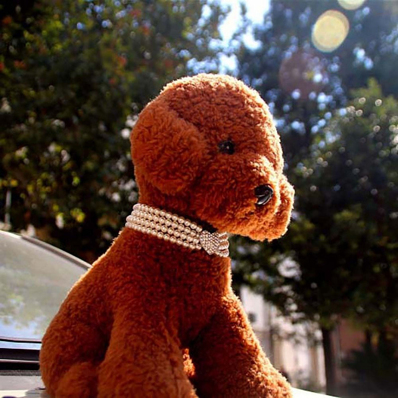 Jauns kucēns suns kaklasiksna Rhinestone sirds četras rindas pērles suņi kaklarota kaklasiksna Spīdīgs kaķu kaklasiksna rotaslietas mājdzīvnieku piederumi