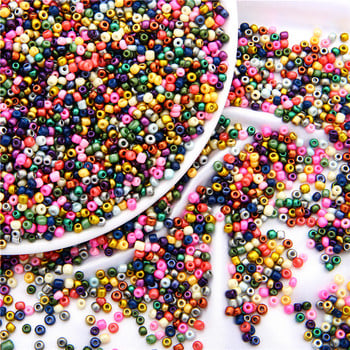 1000Pcs 3mm Pearl Color Paint Effect Glass Seed Beads For DIY Ring Rating Jewelry Making French Ebroidery Craft Supplies 30g