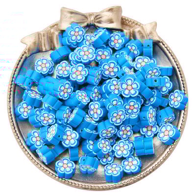 30gab./partija 10mm jauktas krāsas Ziedu forma Māla starplikas Pērlītes Polimēru Māla Pērlītes Apģērbam Juvelierizstrādājumu izgatavošana DIY ar rokām darināti aksesuāri