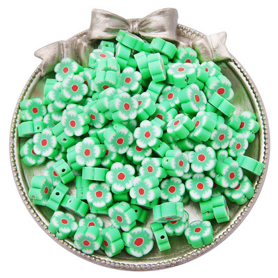 30gab./partija 10mm jauktas krāsas Ziedu forma Māla starplikas Pērlītes Polimēru Māla Pērlītes Apģērbam Juvelierizstrādājumu izgatavošana DIY ar rokām darināti aksesuāri