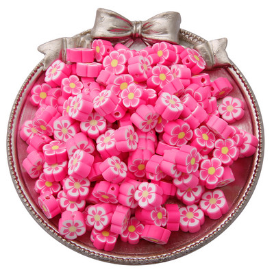 30gab./partija 10mm jauktas krāsas Ziedu forma Māla starplikas Pērlītes Polimēru Māla Pērlītes Apģērbam Juvelierizstrādājumu izgatavošana DIY ar rokām darināti aksesuāri