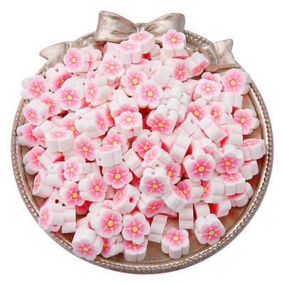 30gab./partija 10mm jauktas krāsas Ziedu forma Māla starplikas Pērlītes Polimēru Māla Pērlītes Apģērbam Juvelierizstrādājumu izgatavošana DIY ar rokām darināti aksesuāri