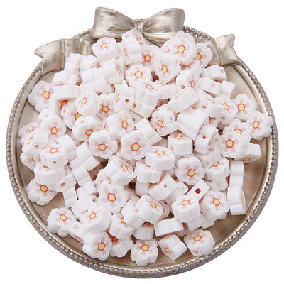 30gab./partija 10mm jauktas krāsas Ziedu forma Māla starplikas Pērlītes Polimēru Māla Pērlītes Apģērbam Juvelierizstrādājumu izgatavošana DIY ar rokām darināti aksesuāri