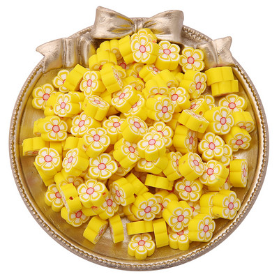 30gab./partija 10mm jauktas krāsas Ziedu forma Māla starplikas Pērlītes Polimēru Māla Pērlītes Apģērbam Juvelierizstrādājumu izgatavošana DIY ar rokām darināti aksesuāri