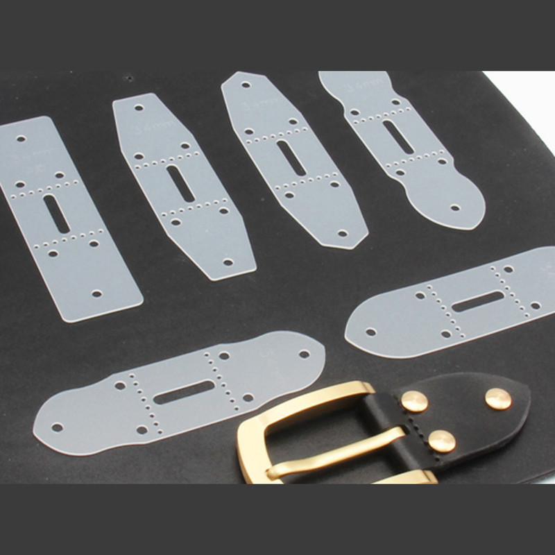 Nauji 6 vnt. / rinkinys PVC odinio diržo sagties galvutės šablonai perforavimo formos trafareto įrankis „pasidaryk pats“ odinis amatų įrankis
