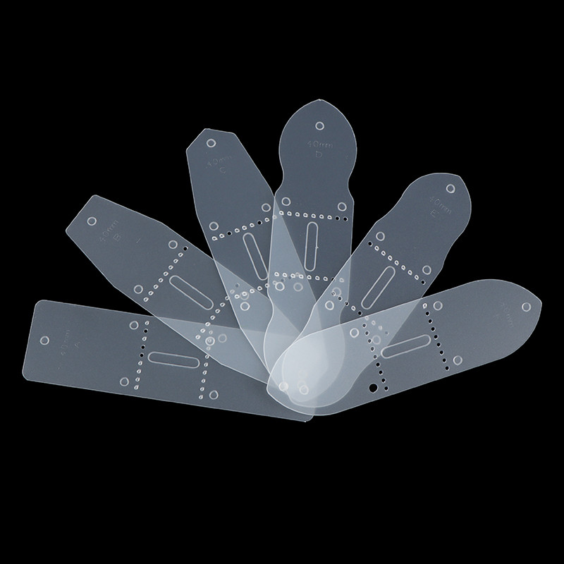 Nauji 6 vnt. / rinkinys PVC odinio diržo sagties galvutės šablonai perforavimo formos trafareto įrankis „pasidaryk pats“ odinis amatų įrankis