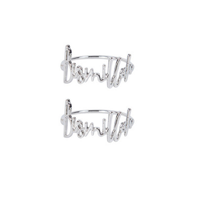 2/4/6 gab Leoy salvešu gredzeni Letter Prayer 42MM Alloy Blessing Bismillah salvešu turētājs kāzu dvieļu gredzenu galda dekorēšanai