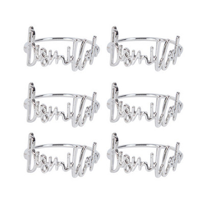 2/4/6 gab Leoy salvešu gredzeni Letter Prayer 42MM Alloy Blessing Bismillah salvešu turētājs kāzu dvieļu gredzenu galda dekorēšanai