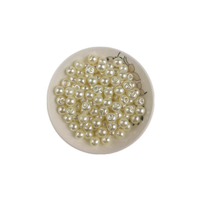 DIY sānu caurumu imitācijas pērļu roku darbs materiāls rotaslietas rokassprādze apģērbu dekorēšanas aksesuāri ABS apaļas brīvas krelles 8mm