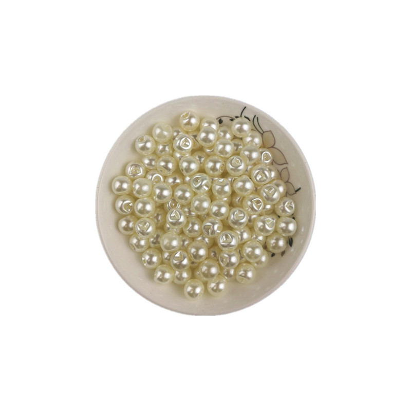 DIY sānu caurumu imitācijas pērļu roku darbs materiāls rotaslietas rokassprādze apģērbu dekorēšanas aksesuāri ABS apaļas brīvas krelles 8mm