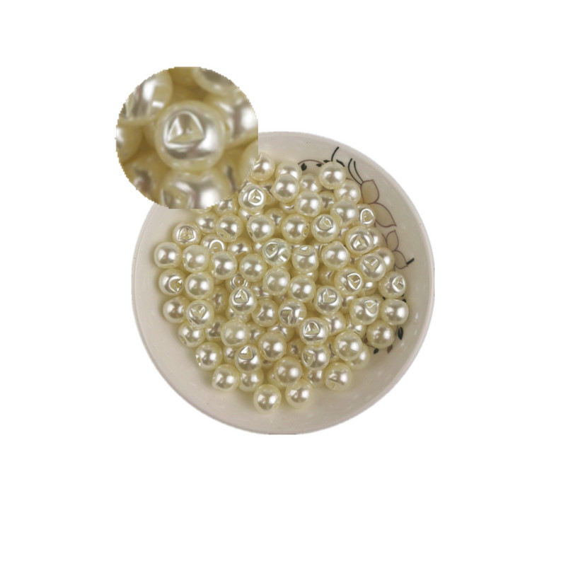 DIY sānu caurumu imitācijas pērļu roku darbs materiāls rotaslietas rokassprādze apģērbu dekorēšanas aksesuāri ABS apaļas brīvas krelles 8mm
