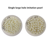 Viena cauruma imitācija pērļu ziloņkaula balts apģērbu aksesuāri brīvas krelles 8-10mm roku darbs materiāls spīdīga sveķu rotaslietas rotājumi