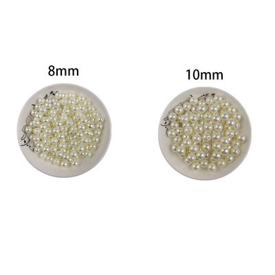 Viena cauruma imitācija pērļu ziloņkaula balts apģērbu aksesuāri brīvas krelles 8-10mm roku darbs materiāls spīdīga sveķu rotaslietas rotājumi