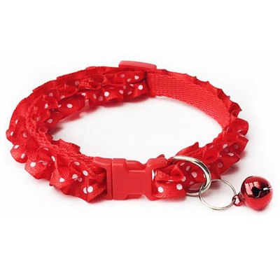 Modes lolojumdzīvnieku suņu kaskādes kaklasiksna, krāsaini raksta punktiņi, piemīlīgi zvana regulējami kaklasiksnas suņiem kaķiem kucēniem DIY mājdzīvnieku aksesuāri