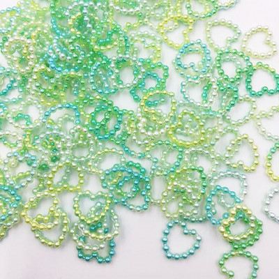 50 gab. Zaļie ABS Sveķi Pusapaļš zieds Bow Svešzemju Pērles Mākslai Plakana aizmugure Bez Hotfix Rhinestones Pērļu Kurpes Krelles DIY Tālrunis