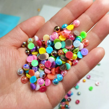 2/3/4/5/6/8/10/12mm Pearl Beads ABS Loose Halfround Pearl Craft For Fashion Jewelry Making Nail Art DIY Imitation Χάντρες ενδυμάτων