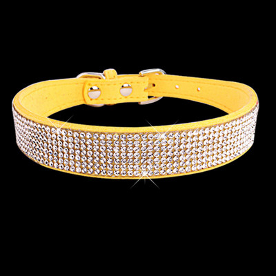 Bling Rhinestone suns kaķa kakla siksna mīksts materiāls āda mājdzīvnieks kucēns kaķēns dimanta kaklasiksna Maza vidēja čivavas mopsis Jorkijs