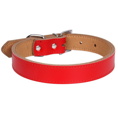 1 gabals īstas ādas izturīga mājdzīvnieku suņu kaklasiksna brūna melna sarkana oranža rozā zaļa zila kucēnam liela suņa kaklasiksna, izmērs XS SML