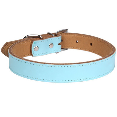 1 gabals īstas ādas izturīga mājdzīvnieku suņu kaklasiksna brūna melna sarkana oranža rozā zaļa zila kucēnam liela suņa kaklasiksna, izmērs XS SML