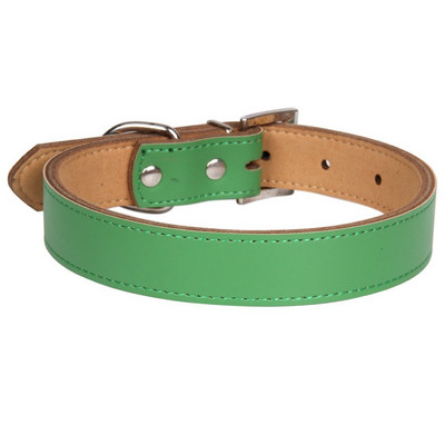 1 gabals īstas ādas izturīga mājdzīvnieku suņu kaklasiksna brūna melna sarkana oranža rozā zaļa zila kucēnam liela suņa kaklasiksna, izmērs XS SML