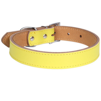 1 gabals īstas ādas izturīga mājdzīvnieku suņu kaklasiksna brūna melna sarkana oranža rozā zaļa zila kucēnam liela suņa kaklasiksna, izmērs XS SML