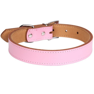 1 gabals īstas ādas izturīga mājdzīvnieku suņu kaklasiksna brūna melna sarkana oranža rozā zaļa zila kucēnam liela suņa kaklasiksna, izmērs XS SML