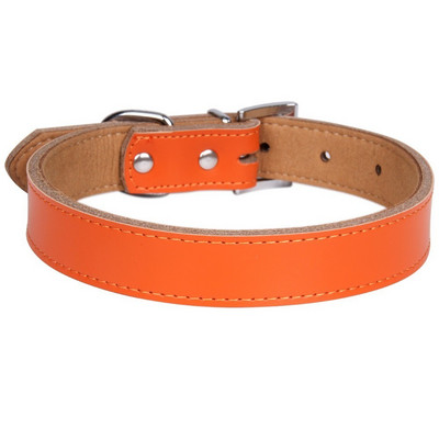 1 gabals īstas ādas izturīga mājdzīvnieku suņu kaklasiksna brūna melna sarkana oranža rozā zaļa zila kucēnam liela suņa kaklasiksna, izmērs XS SML