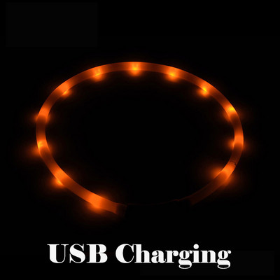 Mājdzīvnieku suņi Kaķi LED gaismas kaklasiksnas Uzlādējamas mirgojošas nakts suņu kakla siksnas USB gaismas staru kakla siksna Mājdzīvnieka kakla dekorācija mirdzoša tumsā