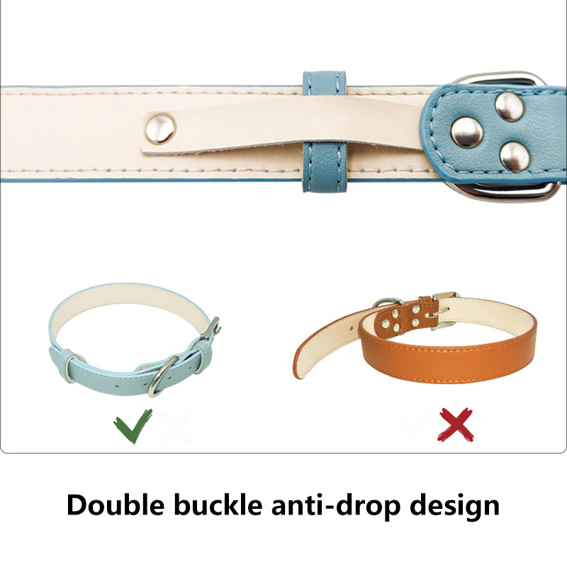 Jauna luksusa PU ādas apkakle vidēji lieliem suņiem Regulējama kaklarota suņu kaklasiksna Izturīga kaķu kaķu kucēnu mājdzīvnieku piederumi