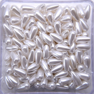 6x10mm 6x14mm ūdens pilienu imitācijas pērles, taisnu caurumu starplikas Pērlītes rokdarbu piederumiem un rotaslietu izgatavošanai