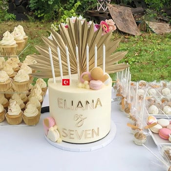 26 Διακόσμηση τούρτας με κεφαλαία γράμματα Χρυσό ακρυλικό DIY Προσωποποιημένο Όνομα Cake Topper Για Γαμήλιο πάρτι γενεθλίων Διακοσμητικό κέικ Ντους μωρού