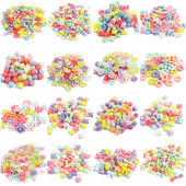 Jauktas krāsas akrila krelles DIY apģērbu šūšana perforācijas krelles mākslai Scrapbooking dekorēšana DIY rotaslietu izgatavošana